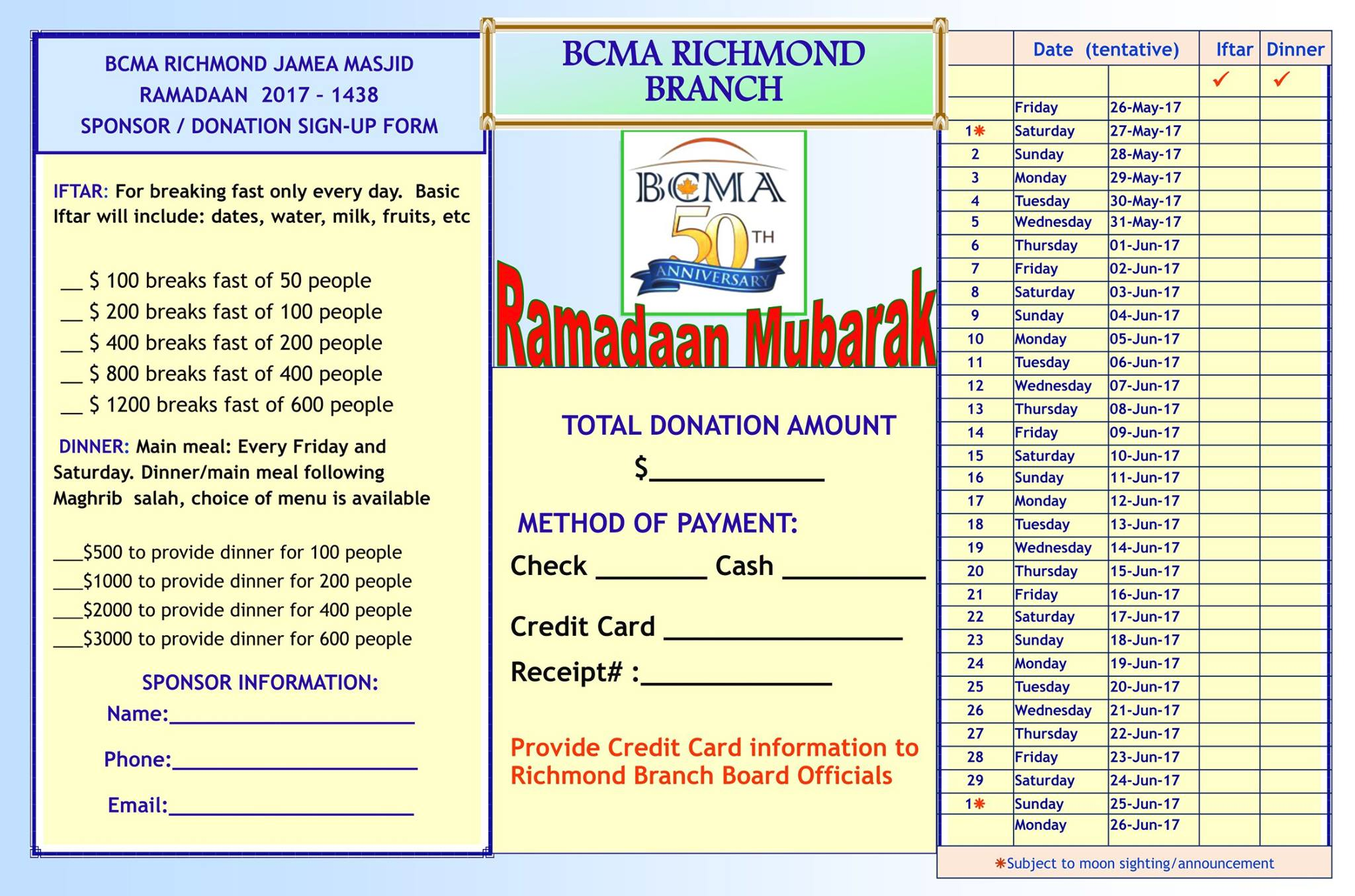Richmond Jamea Imam Iftar Program